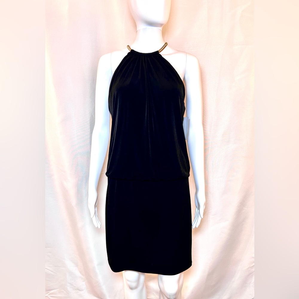 Jessica Simpson Women's Black Matte Halter Cocktail Dress Size 2